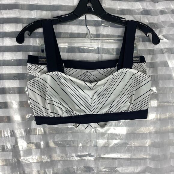 Athleta 2 Piece White/Black  Bathing Suit - Picture 1 of 7
